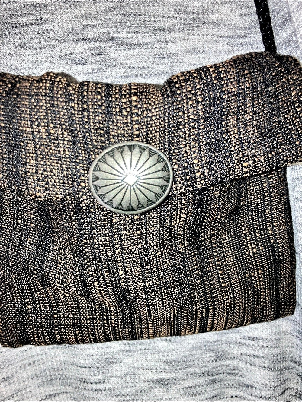 Woven Crossbody Bag in Black & Brown